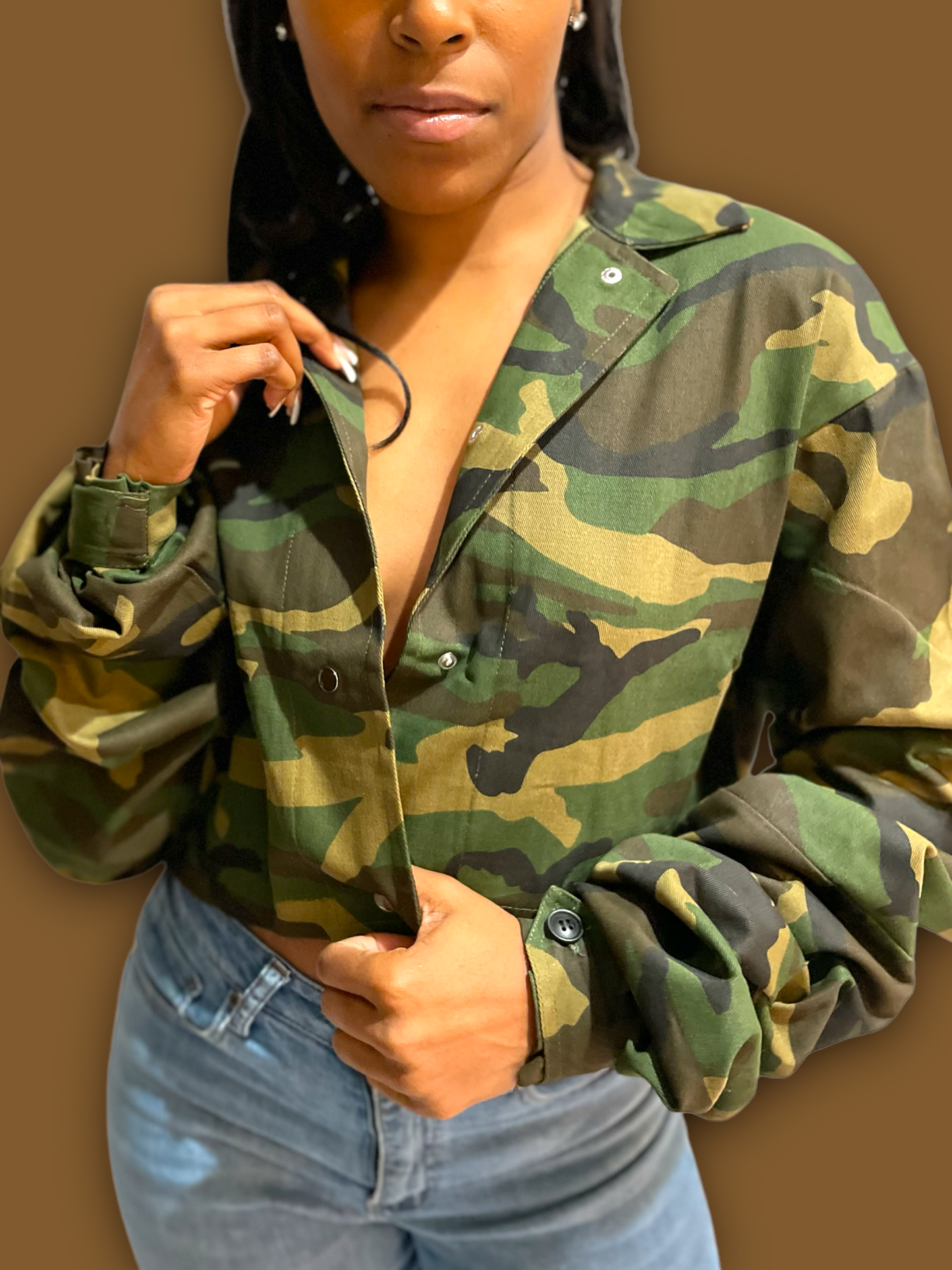 Fatigue crop jacket