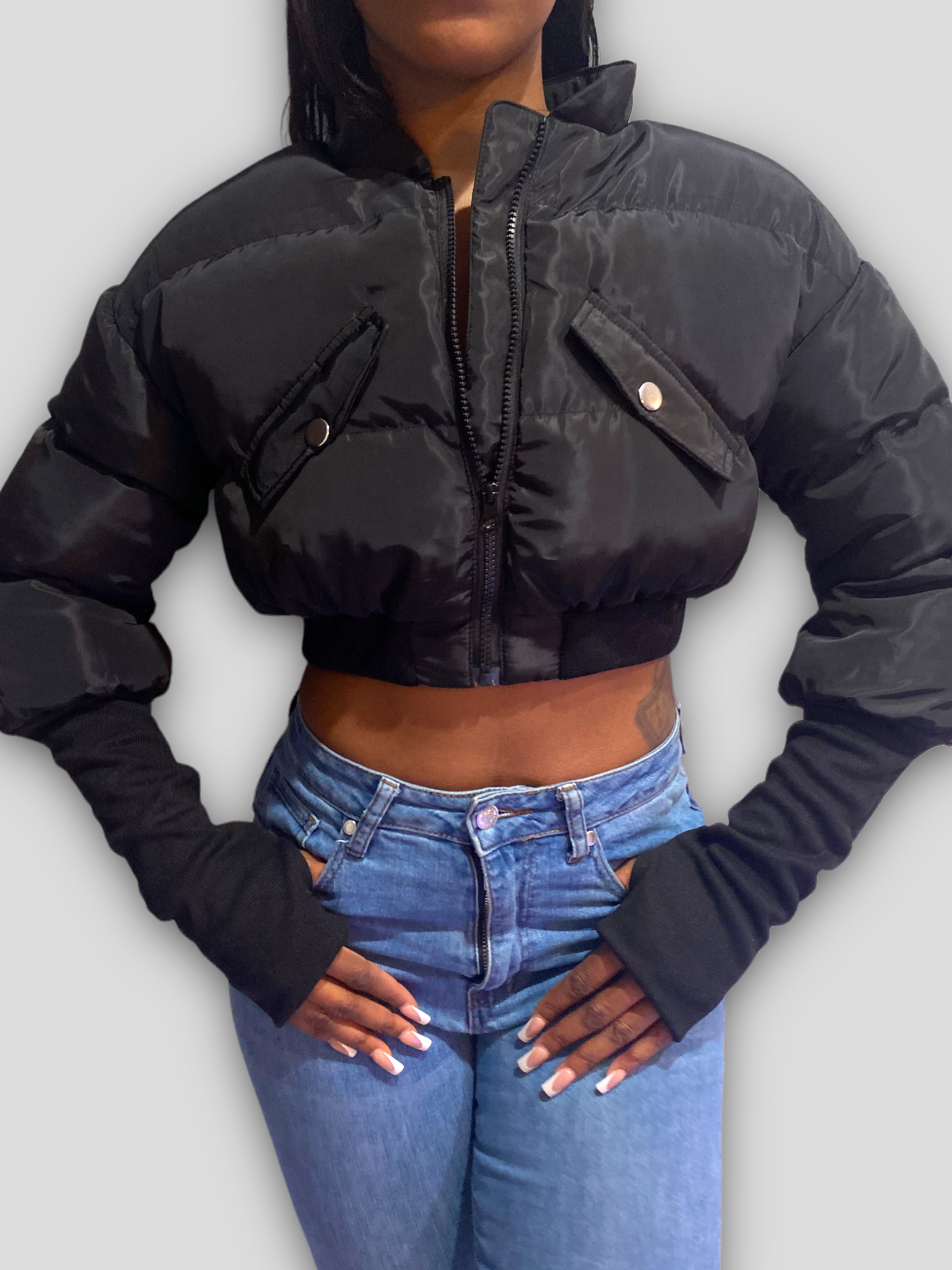 Black cropped jacket